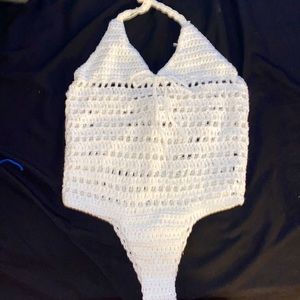 Handmade White Crochet bodysuit
